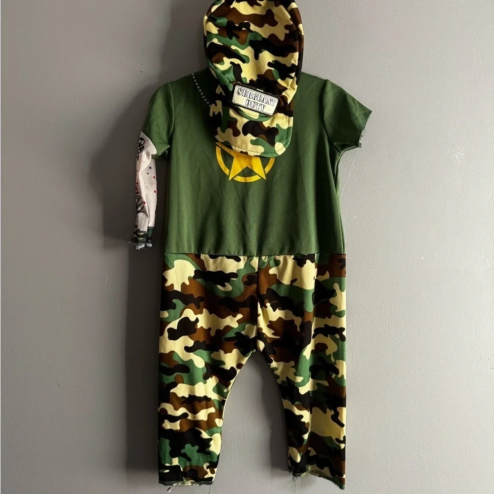 Private duty Soldadito Infant Costume - Green and Camouflage